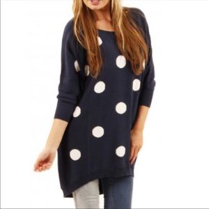 Minkpink Navy Polka Dot Sweater Dress